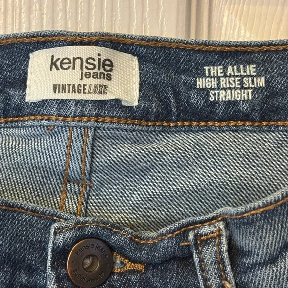 Kensie Dark Blue Cropped Straight Jeans - Picture 3 of 8